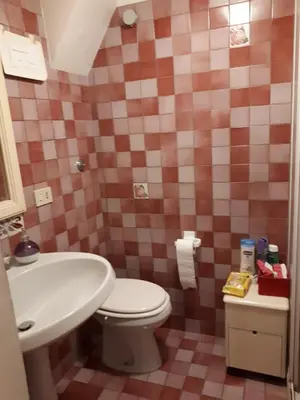 a bathroom with a toilet and a sink at Marina in Rome