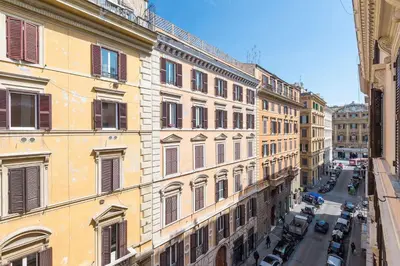 a view of a street in a city with buildings at Suite Horti Sallustiani in Rome