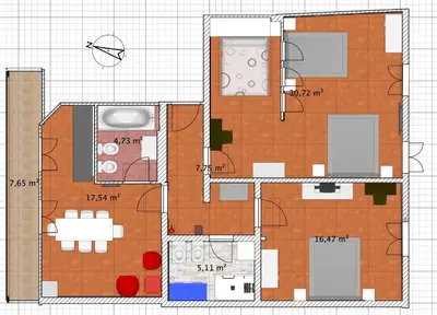 a drawing of a floor plan of a building at Vista Cupola House in Rome