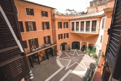 an aerial view of a courtyard in a building at Trevi Portrait in Rome