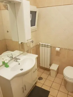 a bathroom with a white sink and a toilet at Dodo Holiday in Rome in Rome