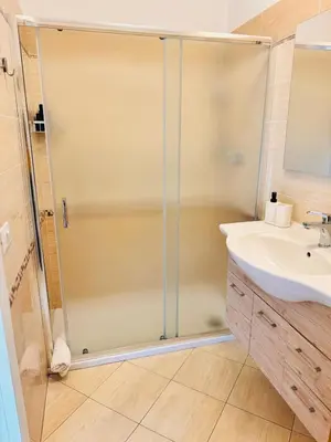a bathroom with a shower and a sink at Dodo Holiday in Rome in Rome