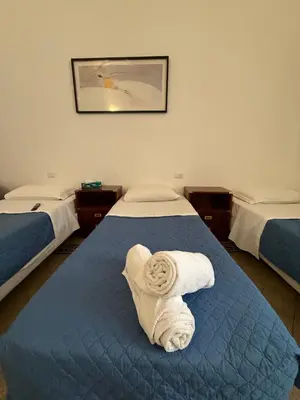 a bedroom with a bed and a window and a chair at Soggiorno Emanuela in Rome