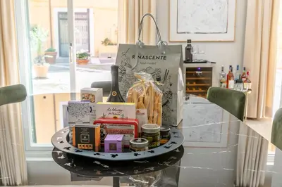 a table with a bunch of items on it at ROMAC Fontanella Borghese Palace in Rome