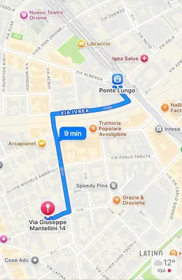 a close up of a map with attractions at Appiolatino - Il Fenicottero in Rome