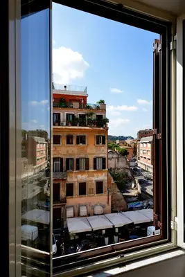 a view from a window of a building at Livia B&B - Trastevere in Rome