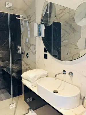 a bathroom with a sink and a shower at Casa Terrazza Colosseo in Rome