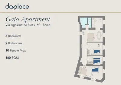 a floor plan of the club apartment at Daplace - Gaia Apartment in Rome