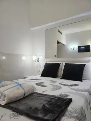 a bedroom with a large bed with a large bedspread at Termini Palace Guesthouse in Rome