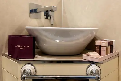 a sink sitting on top of a counter in a bathroom at Ripetta Luxury Del Corso in Rome