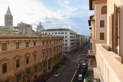 an aerial view of a city street with buildings at White Napoleone Apartment in Rome