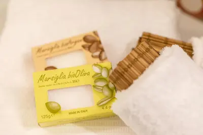 a box of hazelnuts and a packet of chocolate at Casa Frisi in Rome