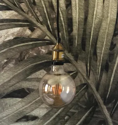 a glass light bulb hanging from a wall at Belsiana Luxury Apartment in Rome
