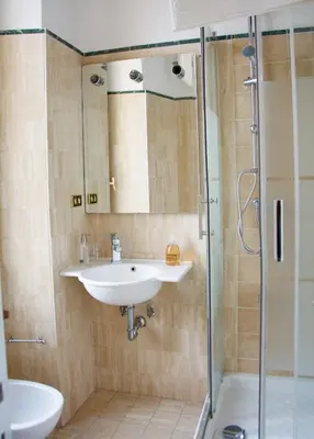 a bathroom with a sink and a shower at La Terrazza di Isabel in Rome