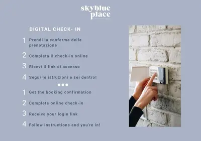 a screenshot of aadobe wall with a hand holding a switch at Sky Blue Place Rome in Rome