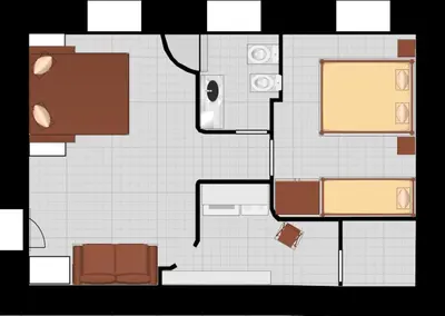 a floor plan of a room with at Domus Catone in Rome