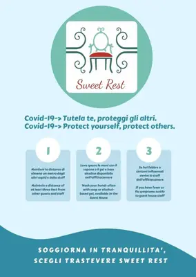 a flyer for a sweet rest restaurant intransformivism screenshot at Trastevere Sweet Rest in Rome
