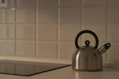 a tea kettle sitting on a stove top at Arcadia apartments in Rome