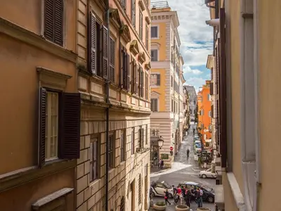 a view of a city street from a building at Apartment Domus Fori by Interhome in Rome
