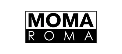a black and white logo with the words momma roma at Moma Roma in Rome
