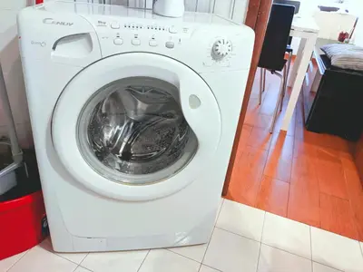 a white washing machine sitting in a room at Urbana Coliseum House in Rome