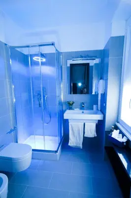 a bathroom with a shower and a sink and a toilet at Domus Fontis in Rome