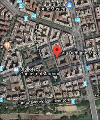 a map of vida daminara market with a red marker at Giuly'S House Cozy & Comfy Apartment in Rome ....Real Rome !!! in Rome