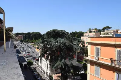an aerial view of a city street with cars at B&B Lost in Rome in Rome
