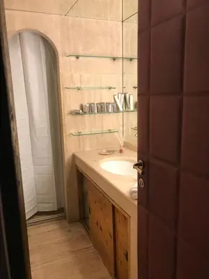 a bathroom with a sink and a mirror at Cedro Terrace&Jacuzzi - Loft in Trastevere in Rome