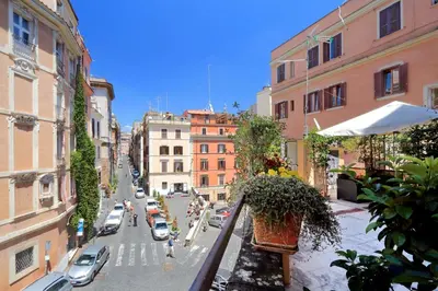 a view of a city street with buildings at Restart Zingari Rome in Rome