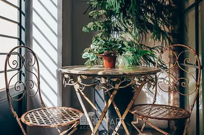 a table and chairs with a potted plant on a porch at Restart Accommodations Ada in Rome