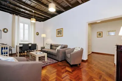 a living room with a couch and a table at Pellegrino in Rome