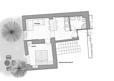 a floor plan of a house at Central quiet apartment and terrace in Rome
