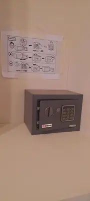 a microwave sitting on top of a counter at Saint Peter s roof in Rome