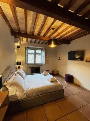 a bedroom with a large bed in a room at Domus Luxury Gianicolo in Rome