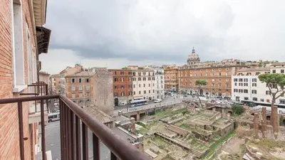 a view of a city from a balcony at Rental In Rome Ancient View in Rome