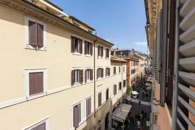 a view of an alley from a building at Rental in Rome Leonardo da Vinci in Rome