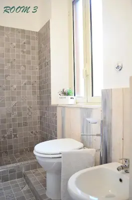 a bathroom with a toilet and a sink at Gianicolo Country Room in Rome