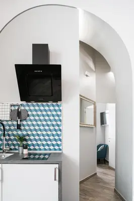 a kitchen with a sink and a counter top at Horti Sallustiani Roma in Rome