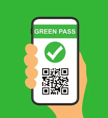 a hand holding a cell phone with a green pass button at Zeus Inn - Una finestra sul Vaticano in Rome