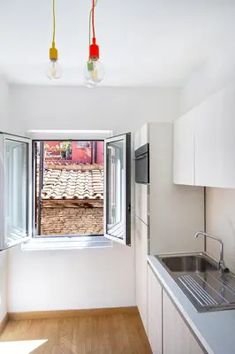 a kitchen with a sink and a window at Casa Bella Pantheon in Rome