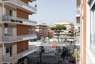 a view of a city street from a building at Anton Inn Rome Cornelia Apartment in Rome