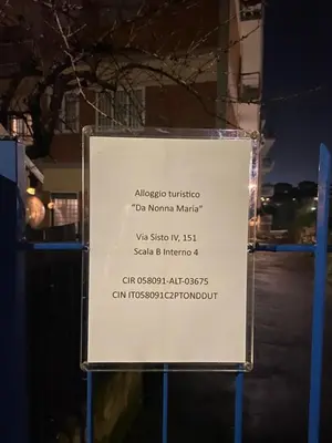 a sign in front of a building at Da Nonna Maria in Rome