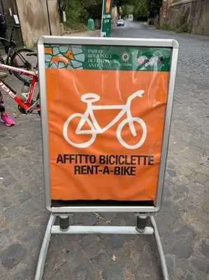 an orange sign on the side of a street at Amazing Appia Antica - Campidoglio in Rome