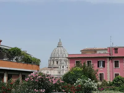 a view of the capitol building from the roofs of buildings at St. Peter Garden House in Rome