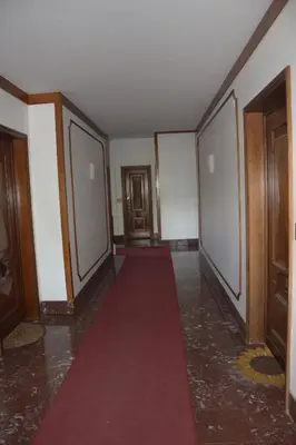 a hallway with a red carpet on the floor at Eva's house Roma in Rome