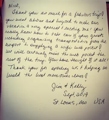 a letter from a woman complaining about her handwriting at Panoramic Trevi Fountain View Luxury Apt in Rome