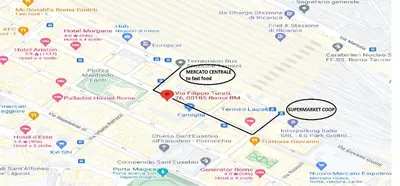 a map of a subway map at Domus Termini in Rome