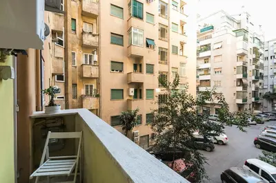 a balcony of a building with a view of a parking lot at Stars Luxury Apartments 1 in Rome