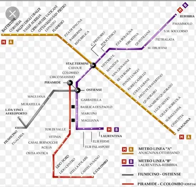 a map of the los angeles metro exodus subway map at Uso Turistico vicino San Giovanni in Rome